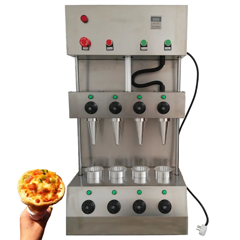 Novo modelo Pizza Cone Machine Dois itens de boa qualidade Comercial Automatic Stainless Aço