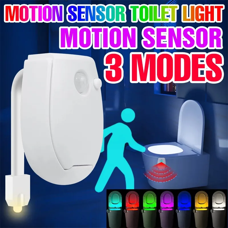 Smart PIR Motion Sensor Toilet Seat Light Waterproof Night Lights For Toilet Bowl Backlight WC Lighting LED Luminaria Lamp