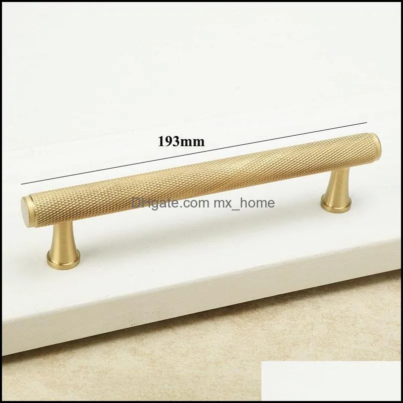 Gold Brass Knurled/Textured simple Kitchen cabinet Handle Drawer Pulls Dresser Knobs Wardrobe Handles Furniture Door Hardware