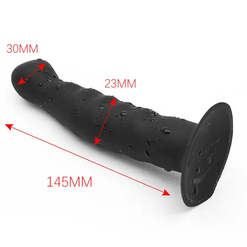 Dildo a sfere in silicone stimolatore prostatico con ventosa_voghion.com