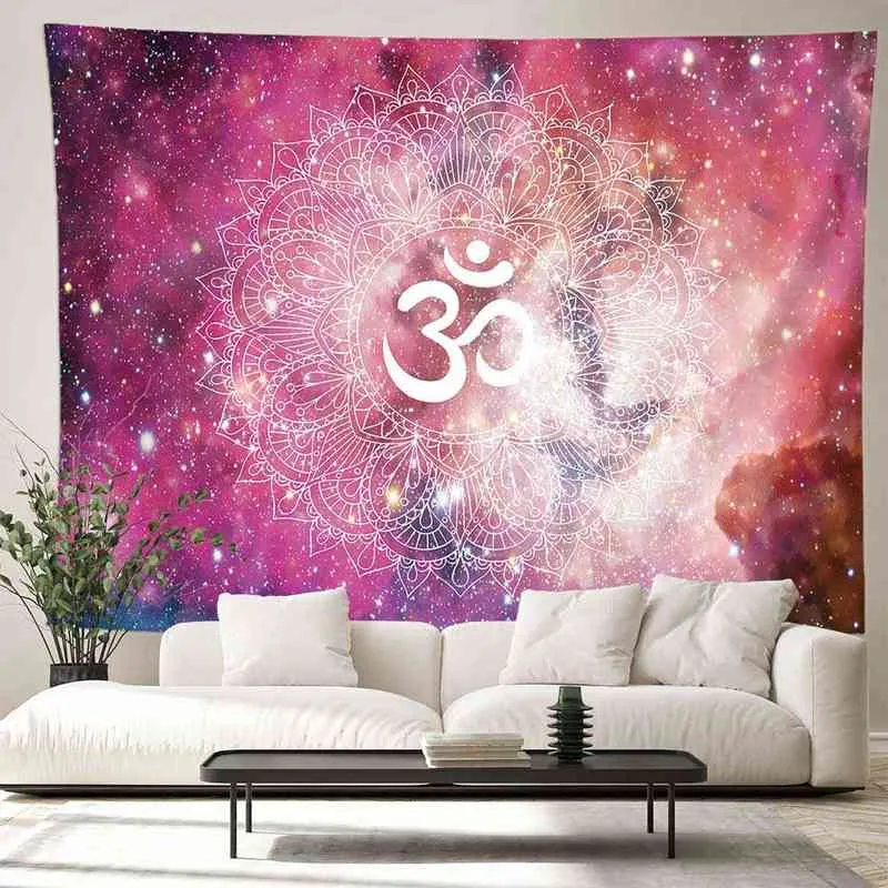 Universo psichedelico Cielo stellato Buddha Tappeto da parete Animale appeso Mandala Arazzo Bohemian Hippie Home Decor Yoga Mat J220804