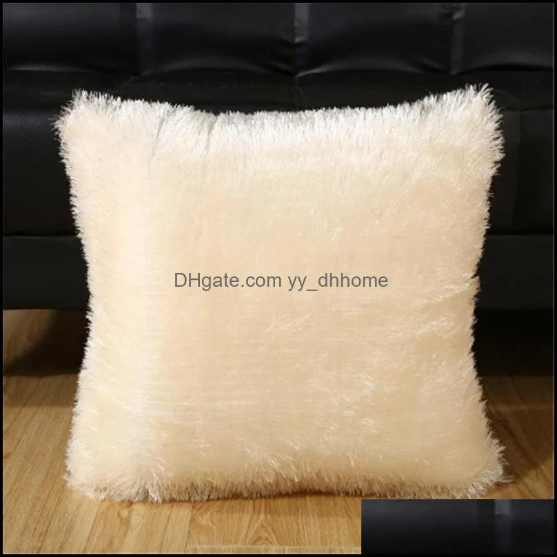 faux fur throw pillow case wholesale decorative fluffy plush cushion cover home decorative pillowcase best gifts 43*43cm 15 colors