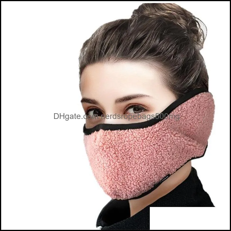 Unisex Earmuff Teddy Cashmere Warm Cotton All-inclusive Ear Masks Riding Reusable Washable Breathable Dustproof Cold Mask 126 V2