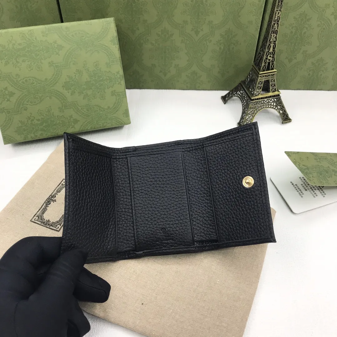 Nieuwe stijl Men en Women Card Holder Black Zipper Leather Short Wallets Slim Male Portemones geldclip creditcard dollar portemonnee met doos