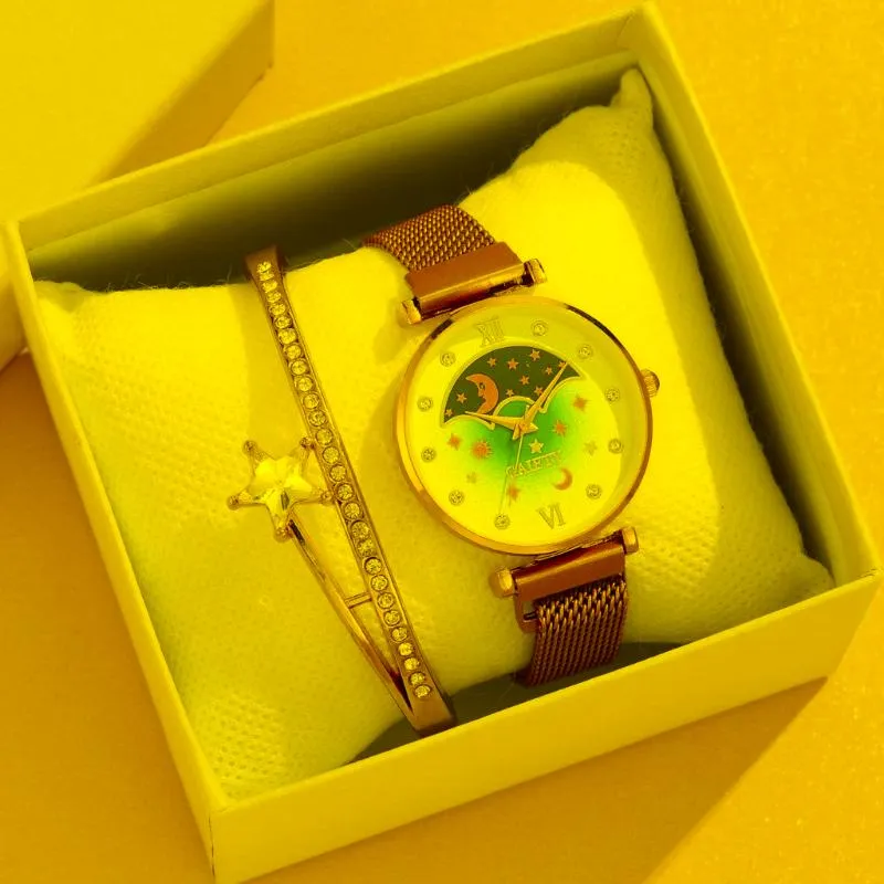 腕時計ブランドの女性ラウンドウォッチラグジュアリーレディースクォーツマグネットストラップ女性ウォッチギフト時計のためのレロジオフェミニノ