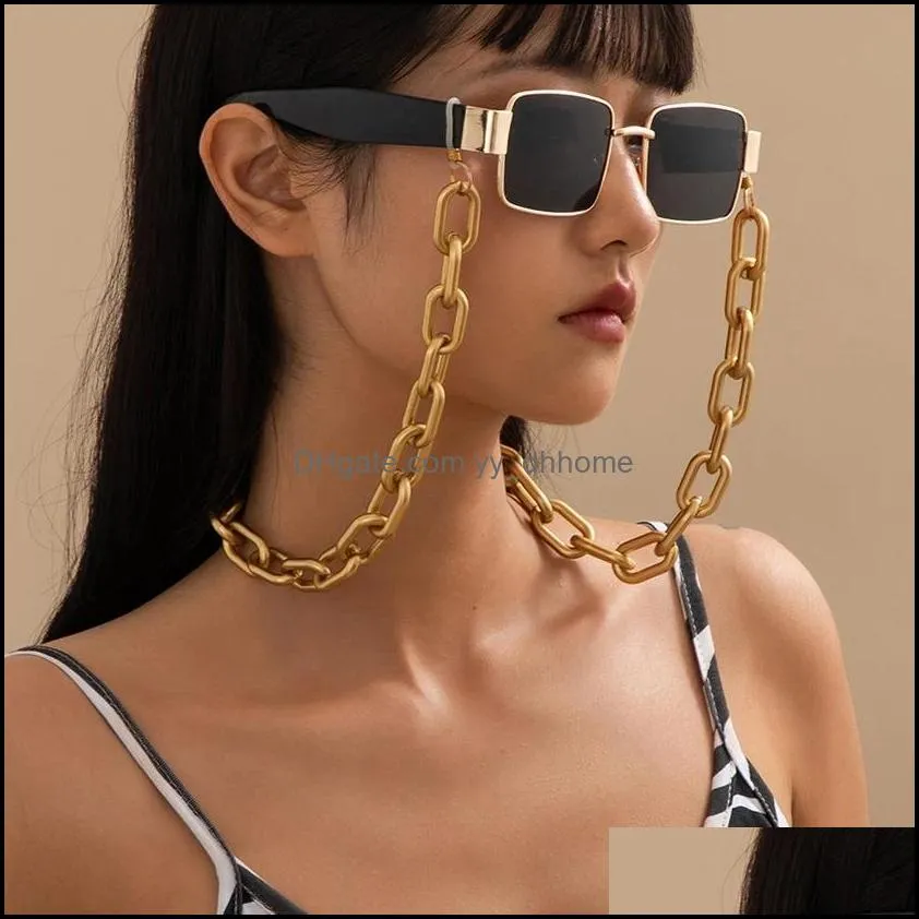 Gözlük zincirleri gözlük aksesuarları moda 2021 punk metal altın renkli hip hop gözlükleri zincir kadınlar güneş gözlüğü aksesuar damla teslimat b9