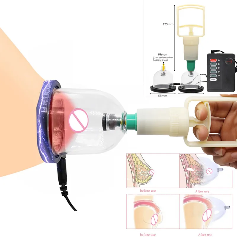 Electric Shock Nipple Sucker Vacuum Cupping Therapy Cups Electro