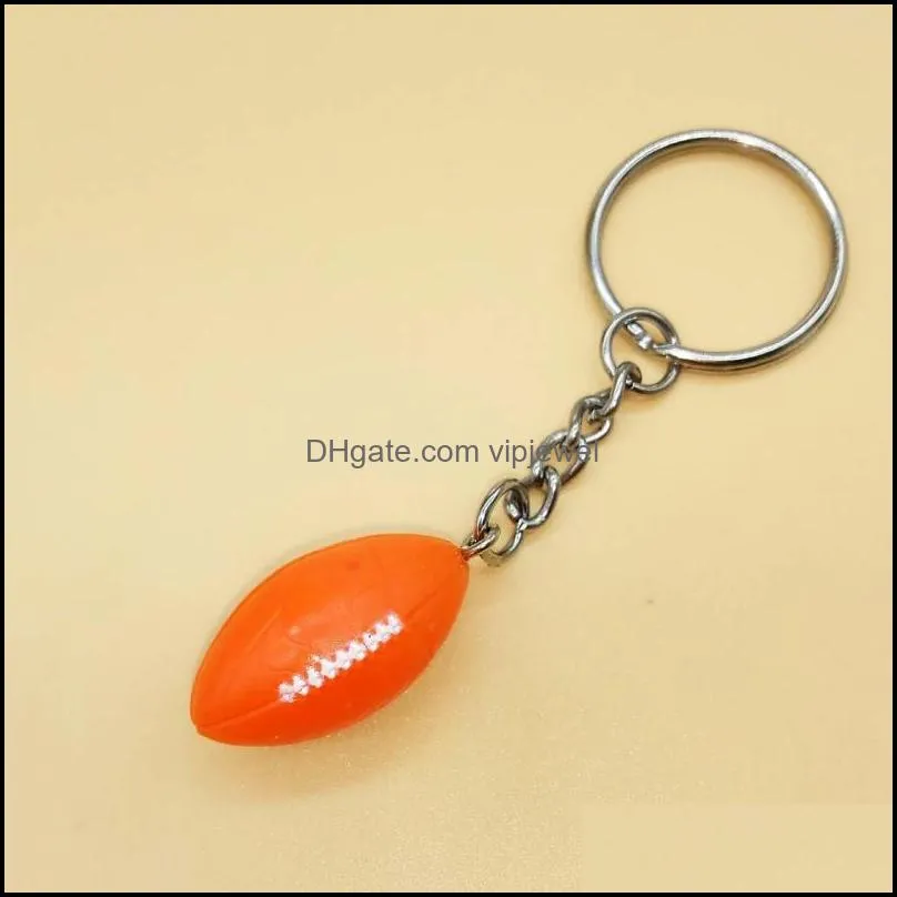 football rugby basketball key rings fashion sporting goods keychains for women men car bag pendant keyfob holder free dhl g631q