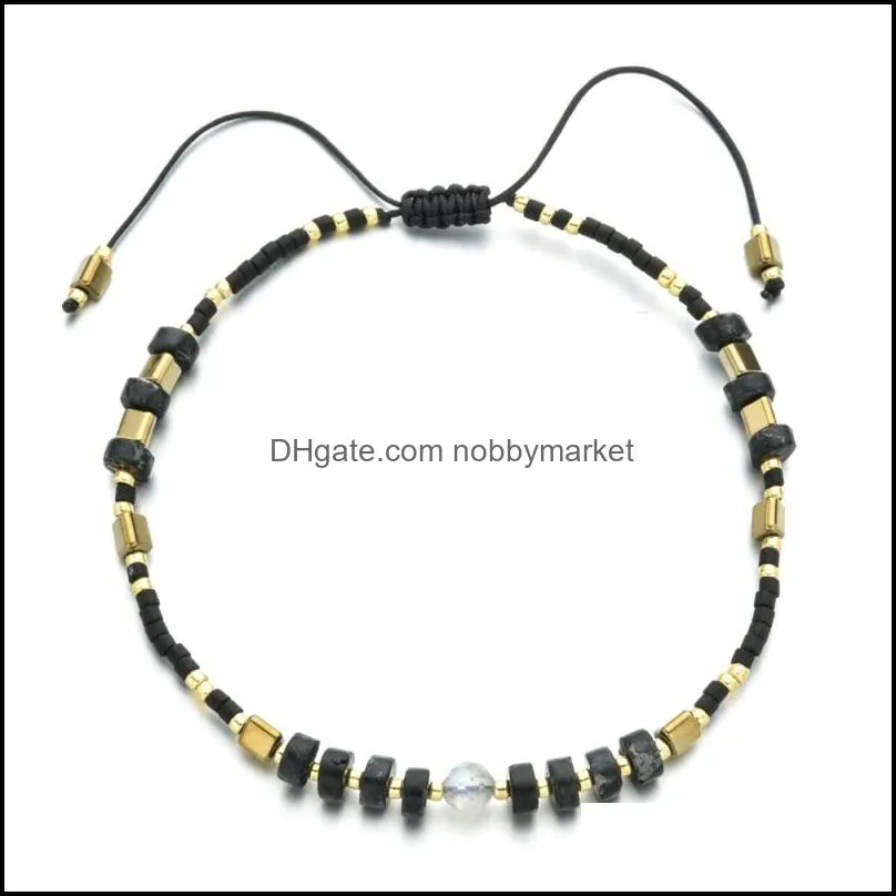 High Quality Japanese Seedbeads Natural Stone Strands Adjustable Glass Beads Bracelet for Women