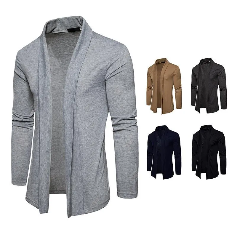 Men's Sweaters Mens Coats Solid Loose Casual Spring Thin Open Front Hip Length Blouse ClothingMen's