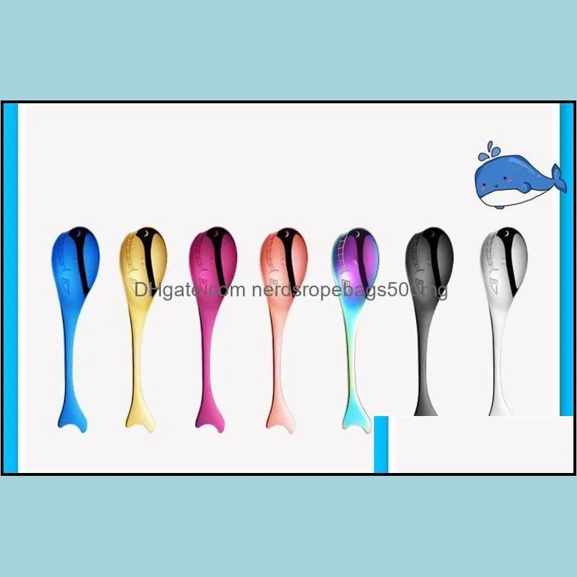 Magic Color Coffee Mixing Spoons Tablewarepuffer Fishes Seahorse Whales Dolphins Spoon Stainless Steel Marine Animal Dinnerware 4 5xc2