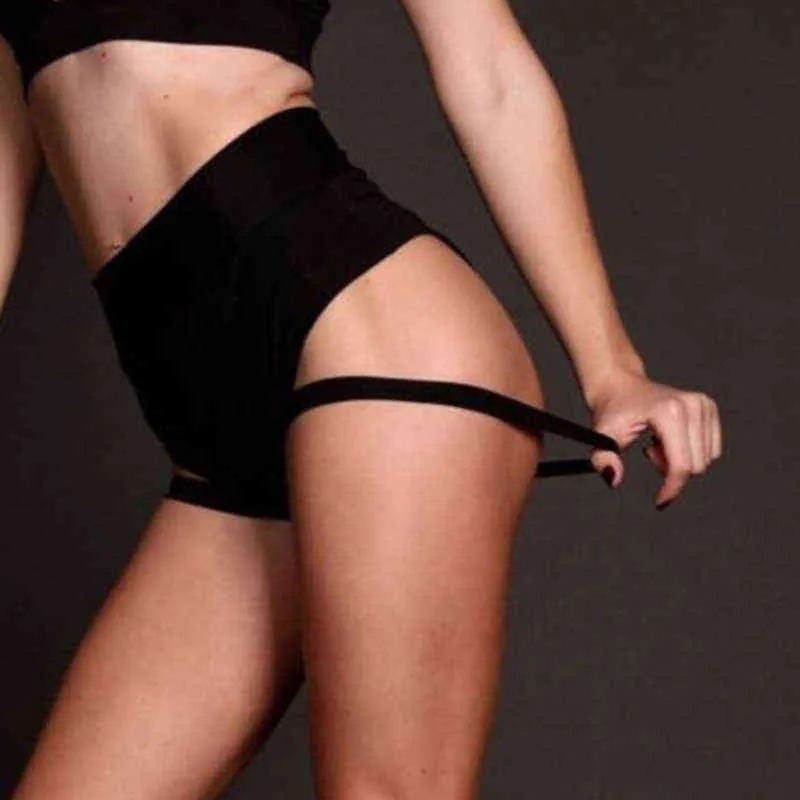Svart Shorts Tube Dance Sommar Fitness Suspender Design Sexig Kort Kvinna Arbete Utförande Kvinnor Klubb Kort Y220417
