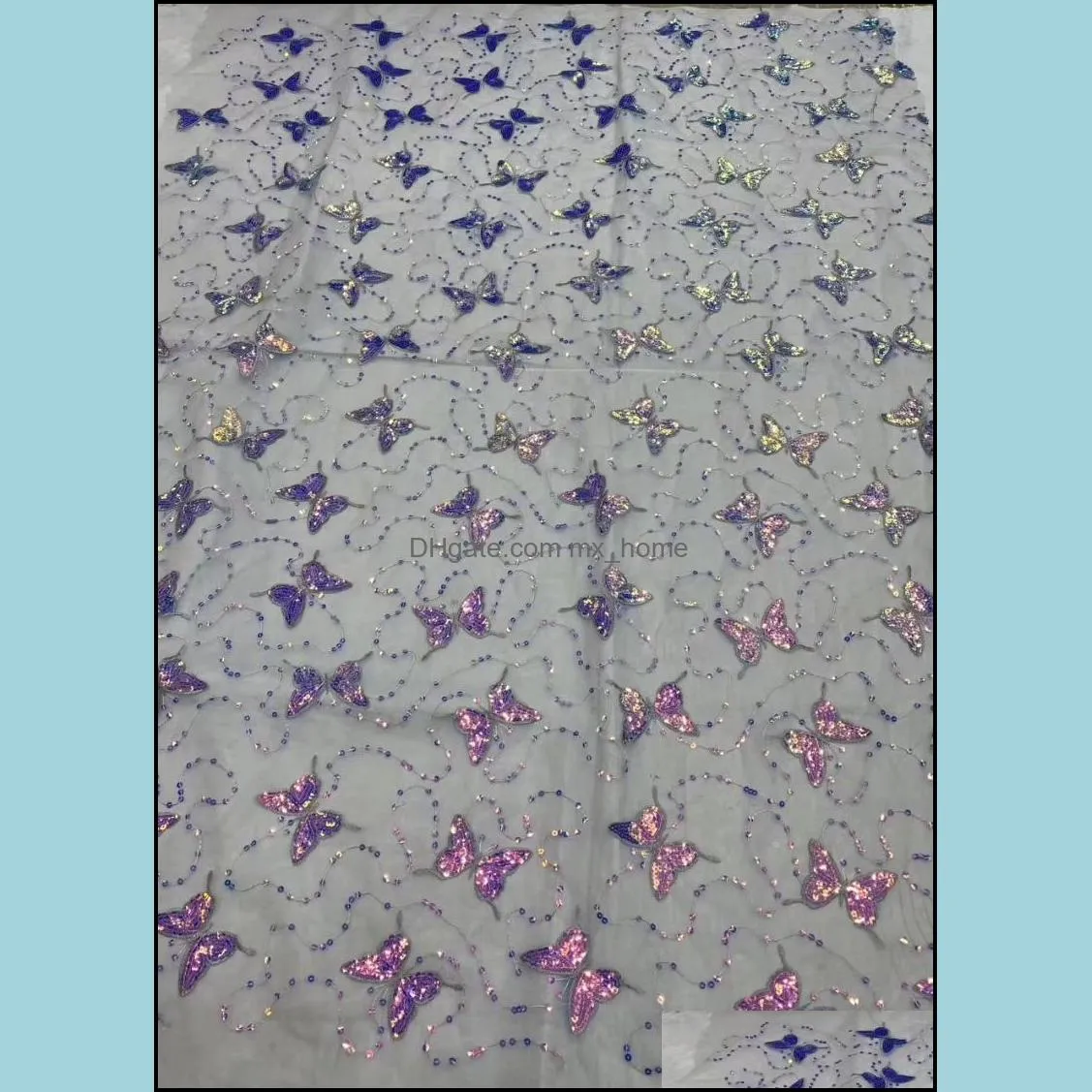 Ribbon 5yards/bag Embroidery Sequins Butterfly Design Fashion Fabric Used In Wedding Dress LF91##