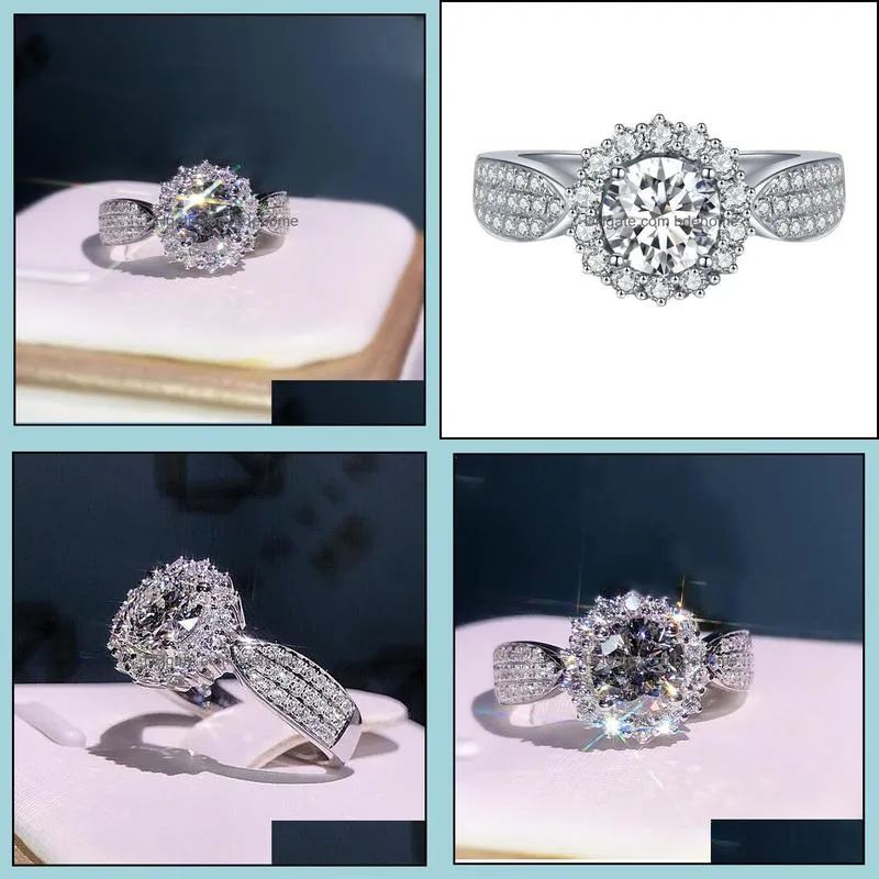 Luxury Exquisite Gypsophila Micro-inlaid Zircon Ladies Ring Fashion Wedding Rings Accessories Female Jewelry