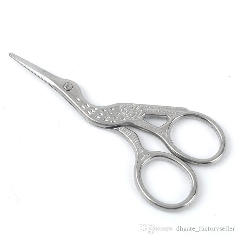 Gold Plated Silvery Small Clipper Stainless Steel Crane Shape Scissors Animal Carving Retro Hot Sell Home Tool LX6091