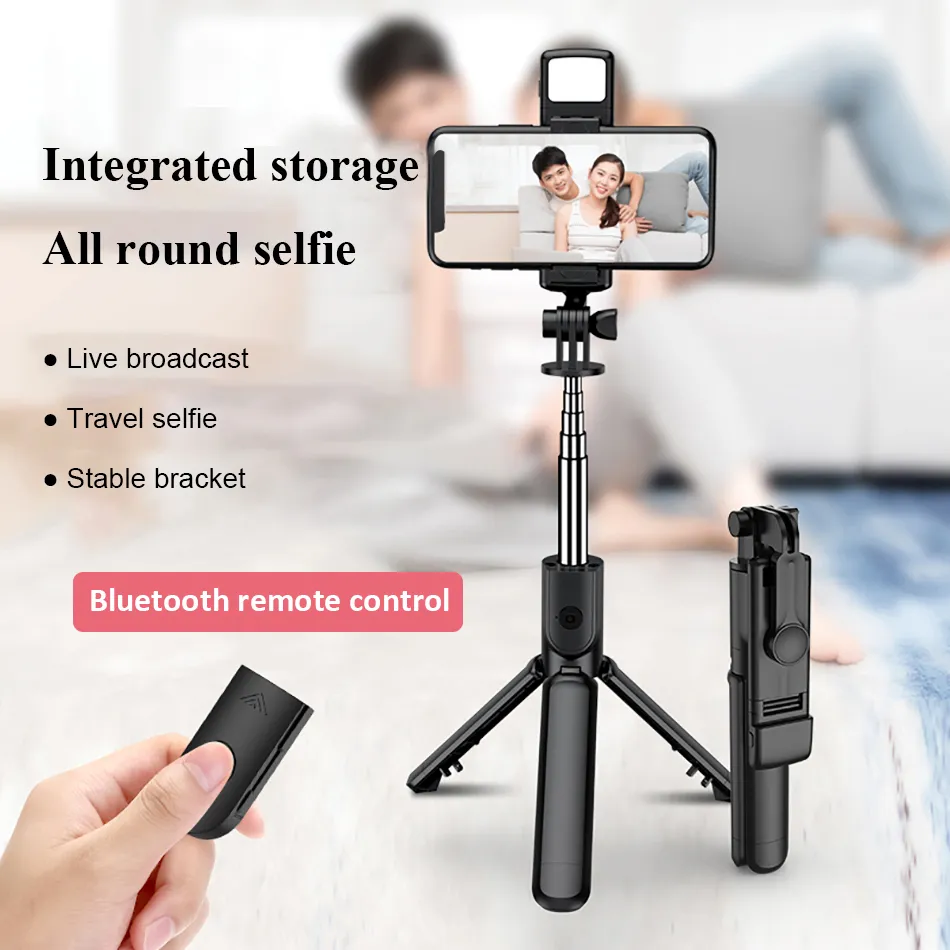 S03-S Selfie Stick Holder Holder Hersheld PTZ Stebilizer штатив-стабилизатор с помощью беспроводной беспроводной Bluetooth-дистанционное управление для Vlog Live Show с розничным пакетом