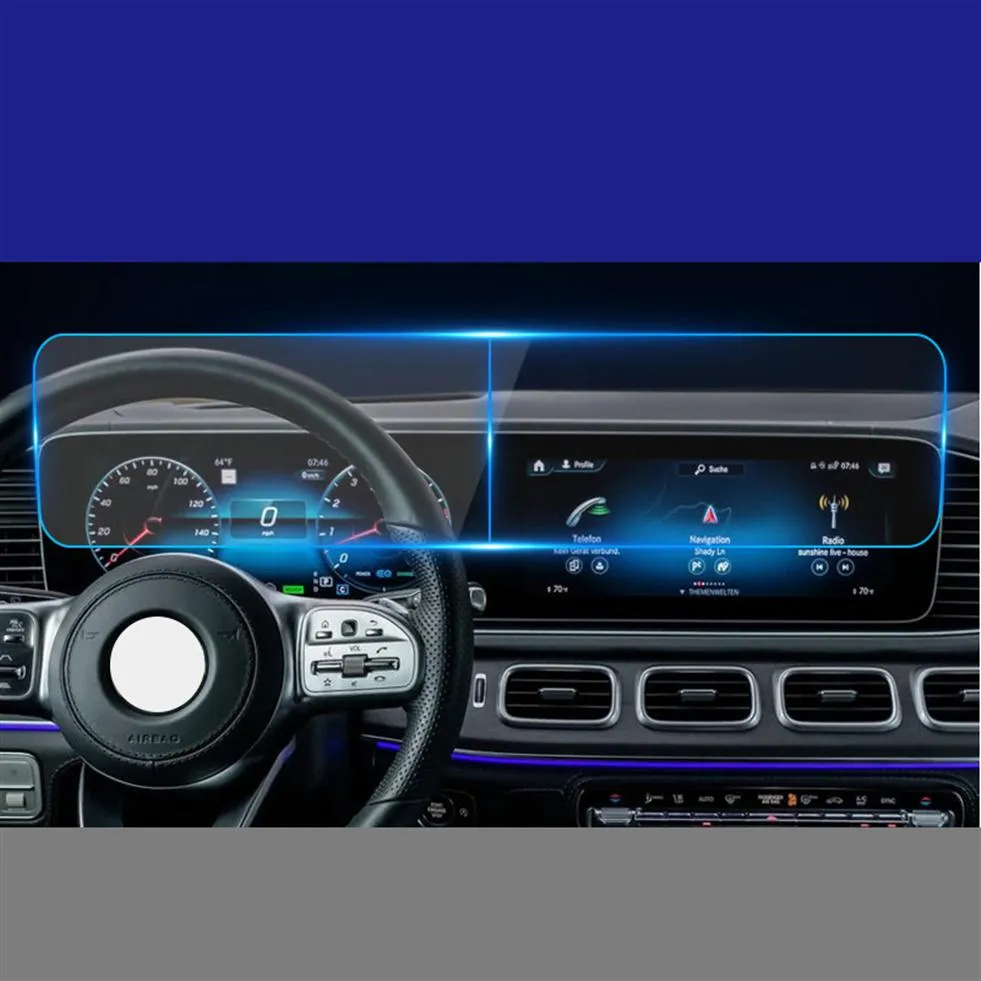 GPS-Autonavigation Stahlfilm für Mercedes Benz GLS 2016-2019 Links und rechts geteilt 2020 Central Control Screen Glass Tempered Film267Q