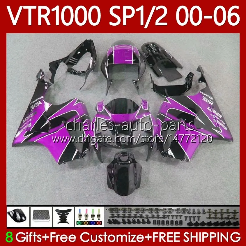 Honda VTR RTV 1000 RC51 00-06 BODYS 123NO.126紫色BLK SP1 SP2 VTR1000 RTV1000 00 01 02 03 2000 2000 2000 2000 2000 2000 2002 2002 2003 04 05 06フェアリング