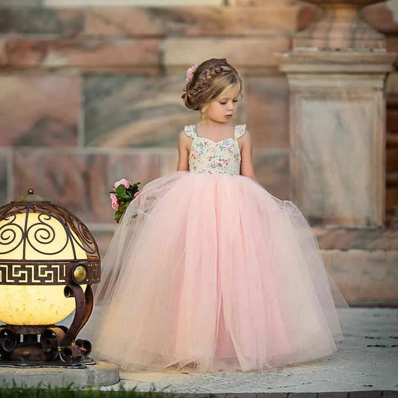 Pudcoco Girl Dress US Pageant Flower Girl Dress Kids Fancy Wedding Bridesmaid Gown Formal Dresses G220428