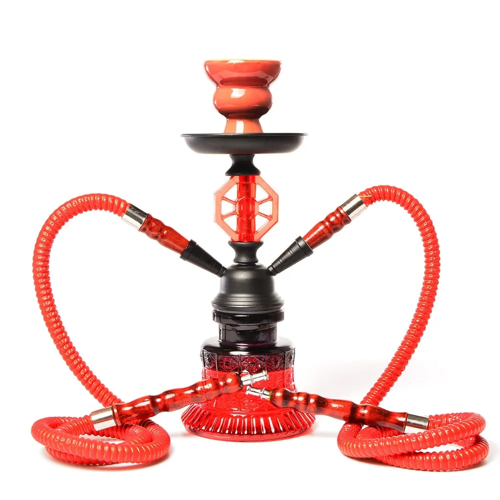 Hookah Factory Ensemble de narguilé arabe Accessoires de narguilé en verre à double tuyau