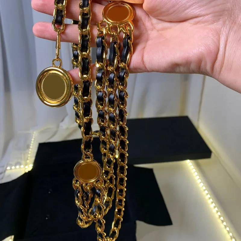 Canal cclies cintos de alta qualidade vintage 24k corrente ouro para mulheres goth moda charme designer jóias luxo 2022 na moda boho