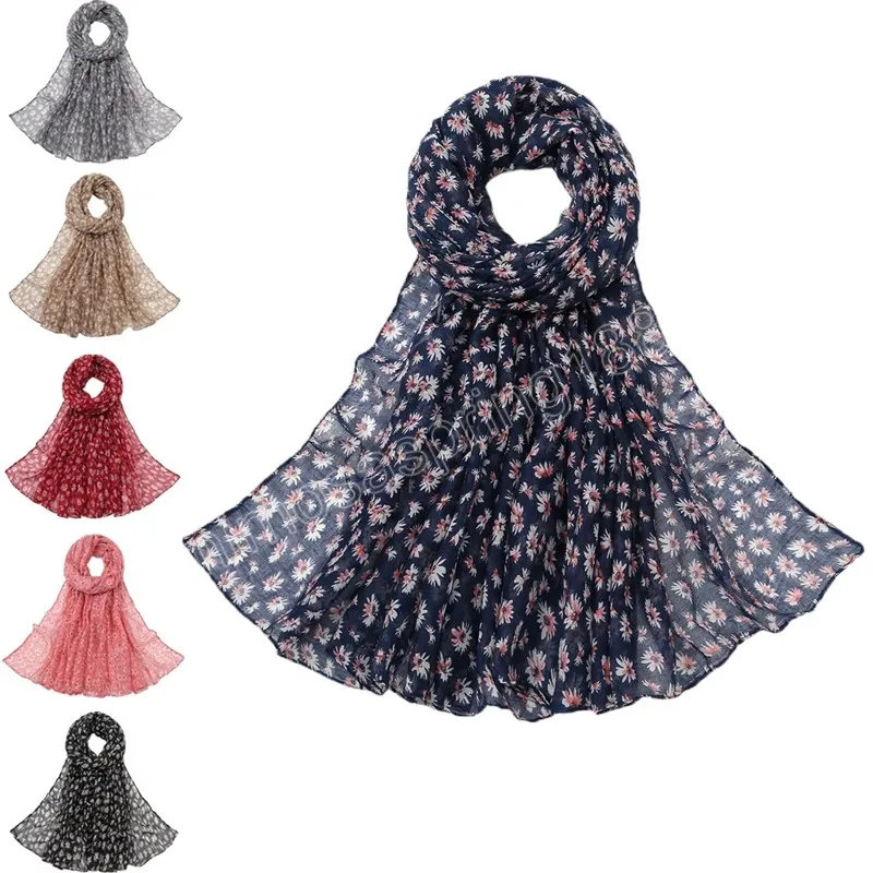 Fashion Women African Summer Floral Stampa Scarf Lady Stampa morbida Voile Shawls and Waps Female Foulard Echarpe Designer 180x90cm