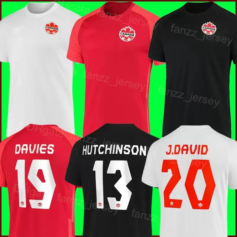 National Team Soccer Canada 19 Maillots Alphonso Davies 9 Lucas Cavallini Tajon Buchanan Junior Hoilett Cyle Larin Jonathan David Maillots de Football 22-23 Coupe du Monde