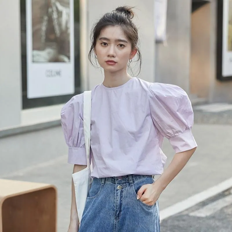 Blusas Para Mujer Camisas Coreanas Frescas De Manga Corta