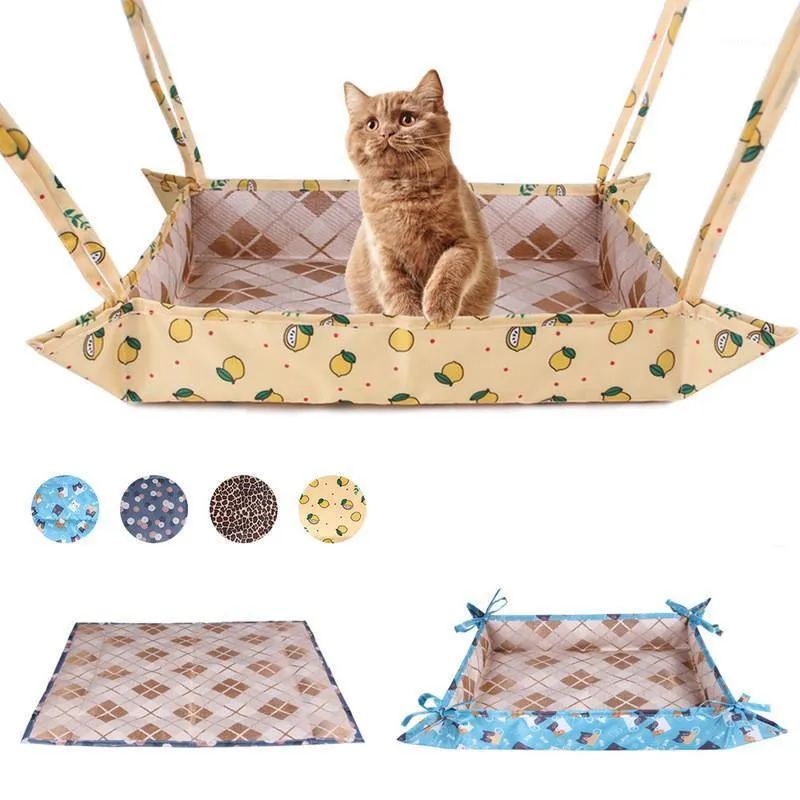 Tre i en säng för katter Mat Hammock Pet Products Dog Cool Summer Lounger Cama Perro Cat Beds Furniture
