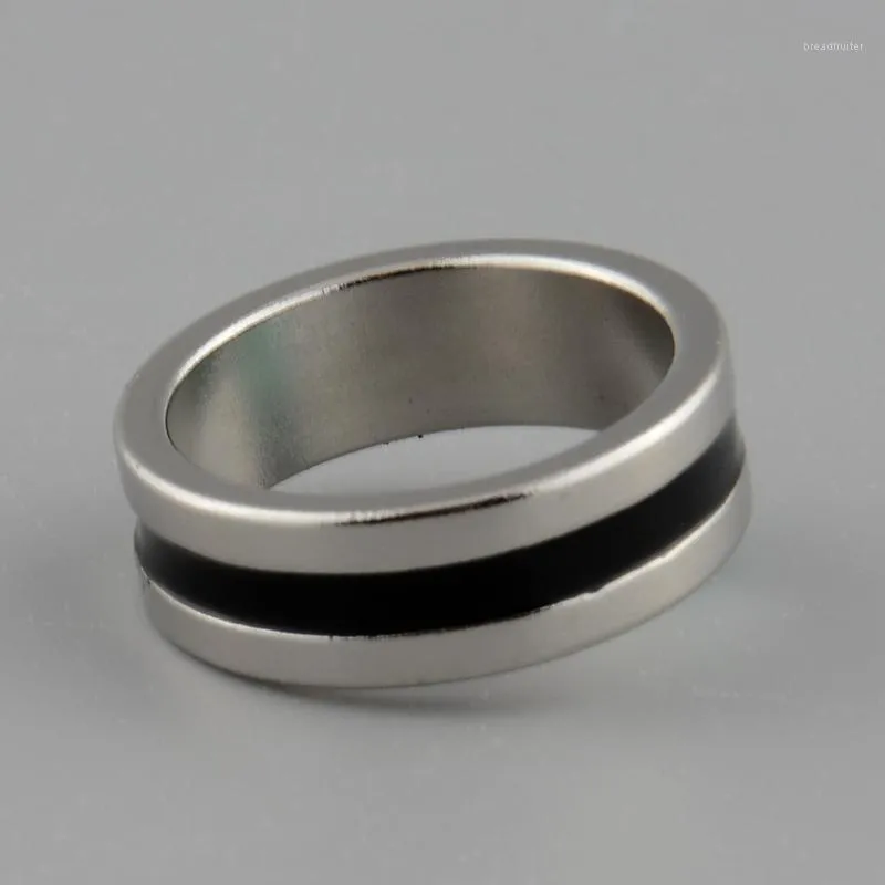 Wholesale- Strong Props Magnetic Magic Ring Color Silver+Black Finger Magician Trick Tool Inner Dia 20mm Size