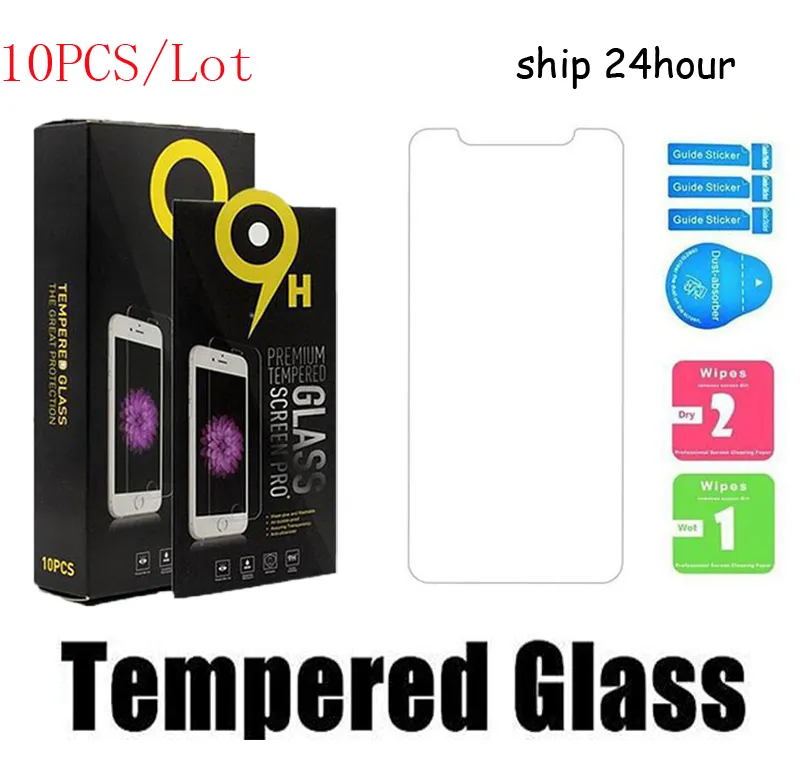 iPhone 13のスクリーンプロテクター12プロマックスXR XS 6S 8プラスSamsung A71 LG Stylo 6 Tempered Glass Protector Films with Retail Box
