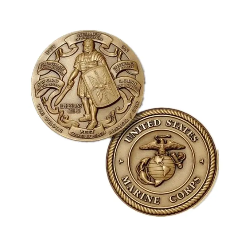 Cadeau du Corps des Marines des États-Unis Saint Michael - USMC Bronze Challenge Coin.cx
