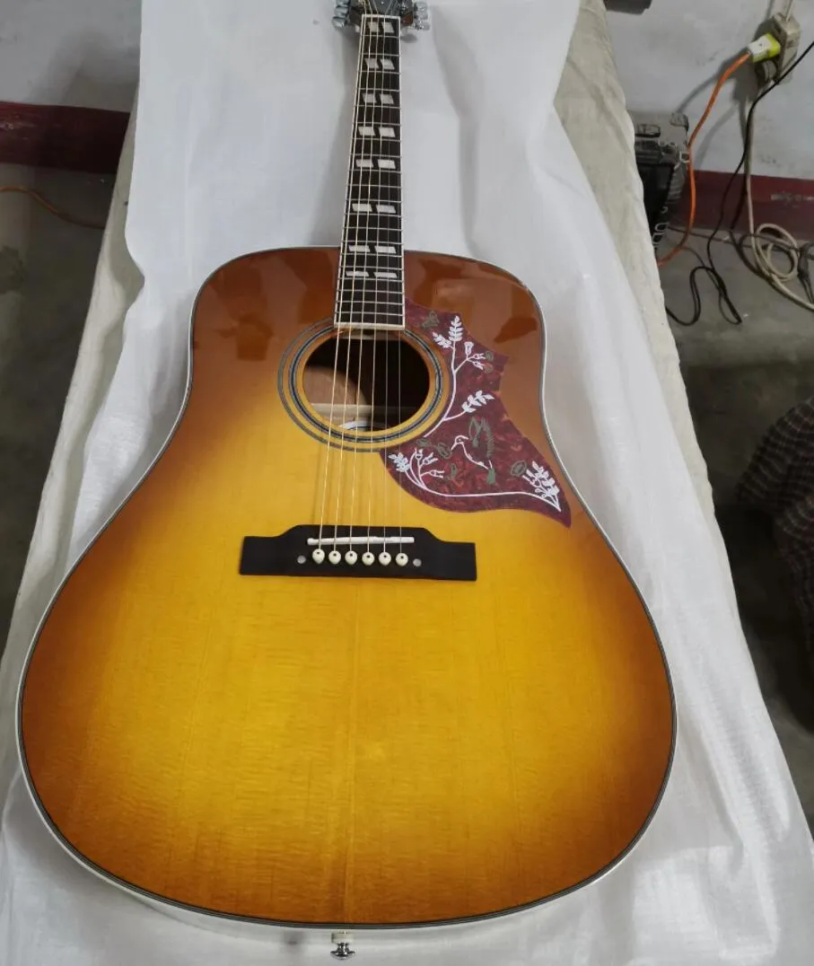 41-calowy Hummin Vintage Sunburst akustyczna gitara elektryczna czerwony żółw Pickguard