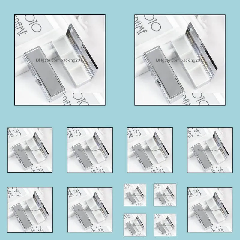 100PCS Pill box Silver Blank Rectangle Metal Pill Container Free Shipping