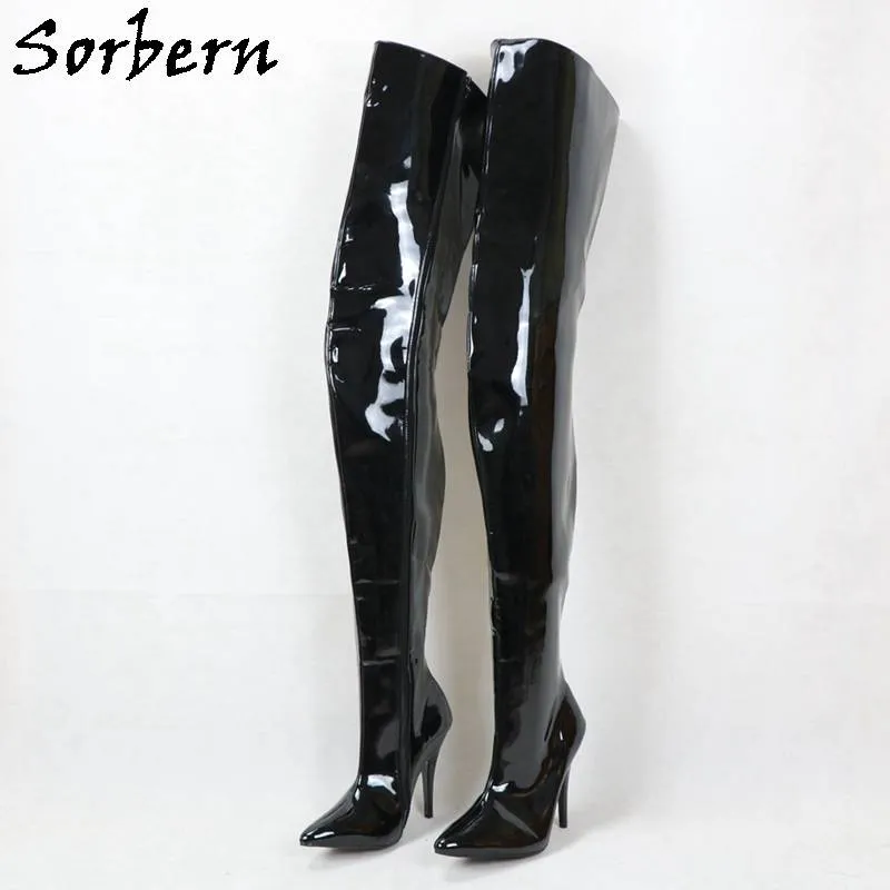 Shiny deals crotch boots