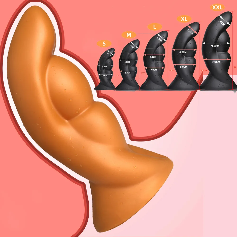 Bästsäljande enorma gay anal leksaksilikon stor rumpa plug prostata massage vaginal anus stimulering dilaterande sexiga leksaker för par