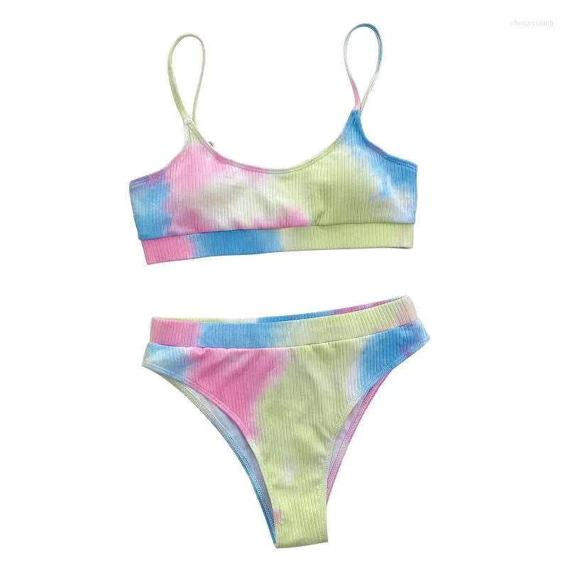 Maillots de bain pour femmes dames mode fronde fendu maillot de bain taille haute Sexy couleur plage Bikini maillot de bain Biquini brésilien 2022 vêtements de plage