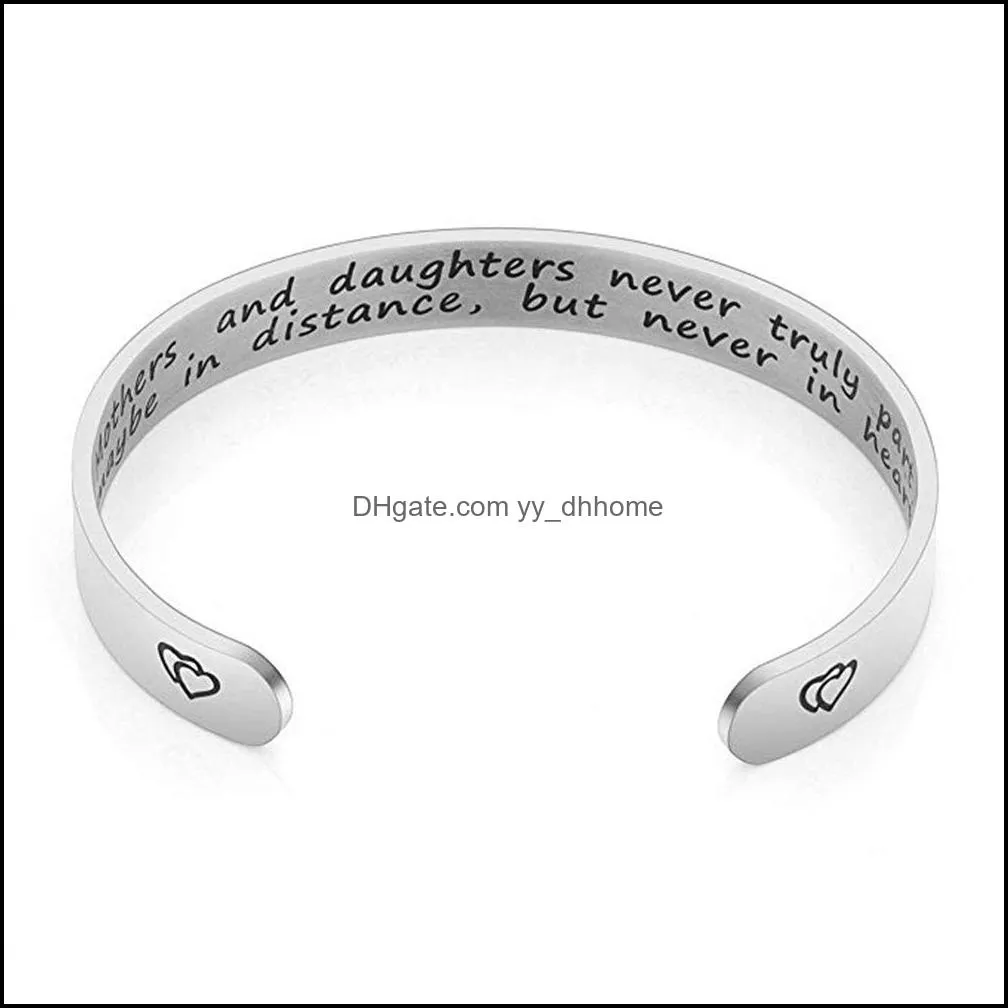 Stainless Steel Open Cuff Bracelet Bangels Friendship Jewelry Personalized Letter Initial Bracelets You are loved Jewellry