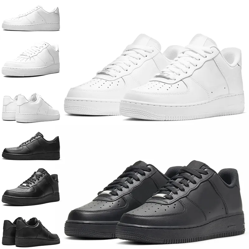 Low Top Sneakers Triple White Black Women Mens Casual Shoes Skateboard Lows Basketball Runners Leather Vintage Platform Trainers Designer Shoe Size 36-45 With Socks