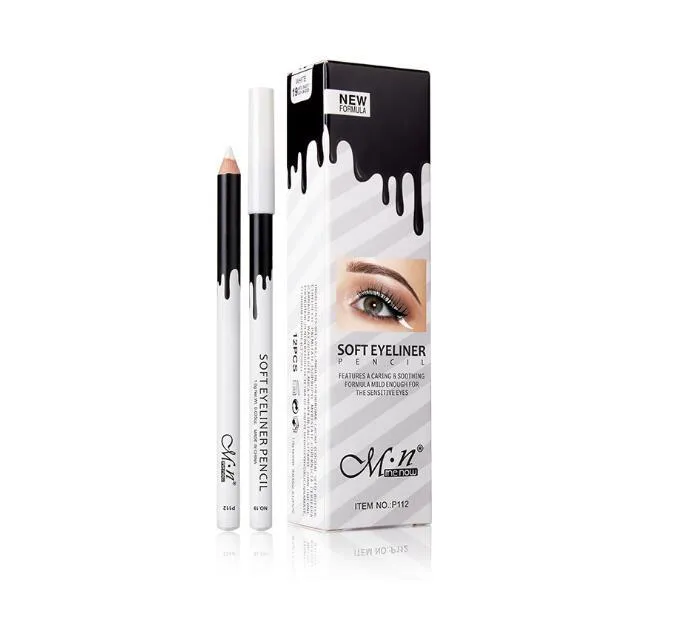 Kaliteli Beyaz Yumuşak Eyeliner Kalem Menow vurgulayıcı kalem toptan Menow P112 12 adet / kutu Makyaj İpeksi Ahşap Kozmetik