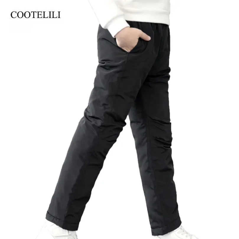 COOTELILI Adolescent Fille Garçon Pantalon d'hiver Coton Rembourré Épais Pantalon Chaud Pantalon De Ski Pantalons Filles Pantalons Enfants Vêtements 100-150cm LJ201127