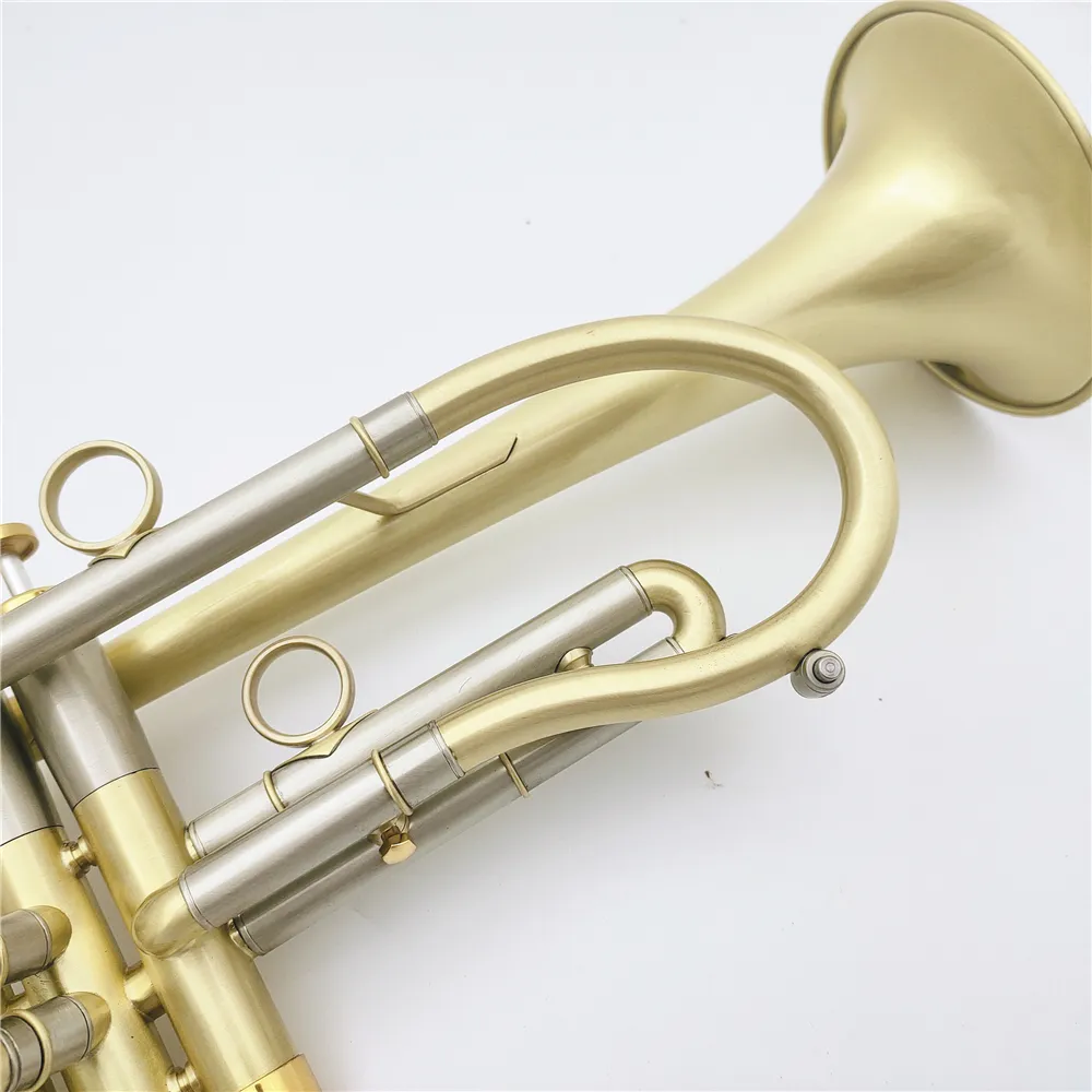 Trompette professionnelle Bb Tune en laiton plaqué or, Instruments de musique professionnels avec étui