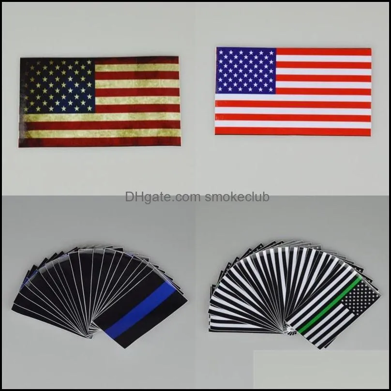 Thin Blue Line Flag Decal 6.5*11.5 CM American Flags Sticker for Cars and Trucks Wall Window Stickers Decorative 28 M2