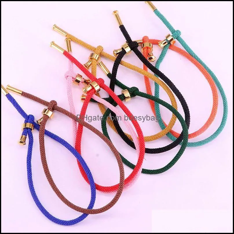 20pcs, whole multicolor waxed thread cotton cord string strap bracelet for making jewelry findings