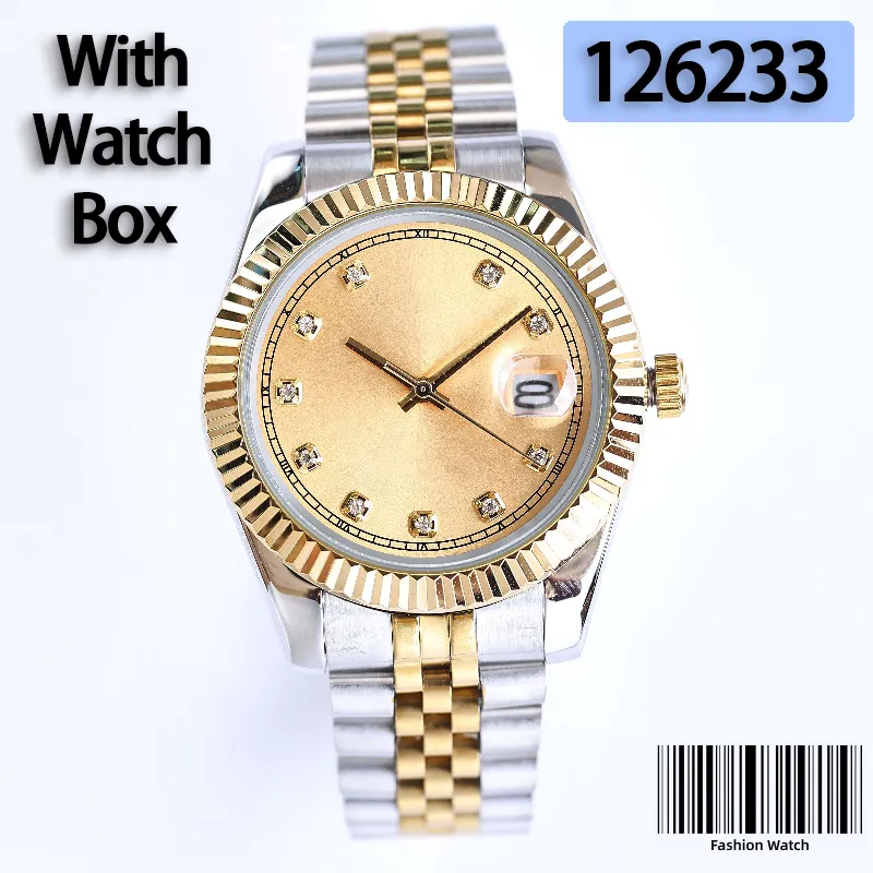 Femmes hommes diamant montres exquis à la mode luxe style simple 36mm 41mm mouvement mécanique montre bracelet en acier inoxydable jour date cadeaux avec boîte de montre