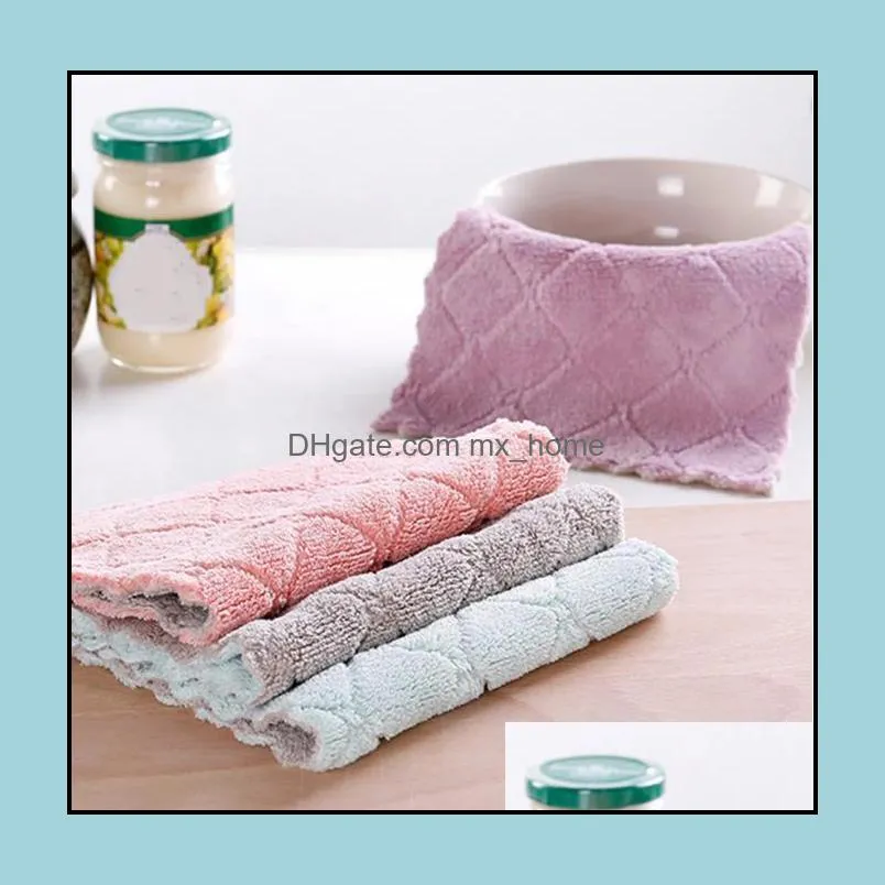 diamond shaped rag cleaning cloth washing dishs eco-friendly double side rags absorbent dishcloth scouring pad kitchen tool