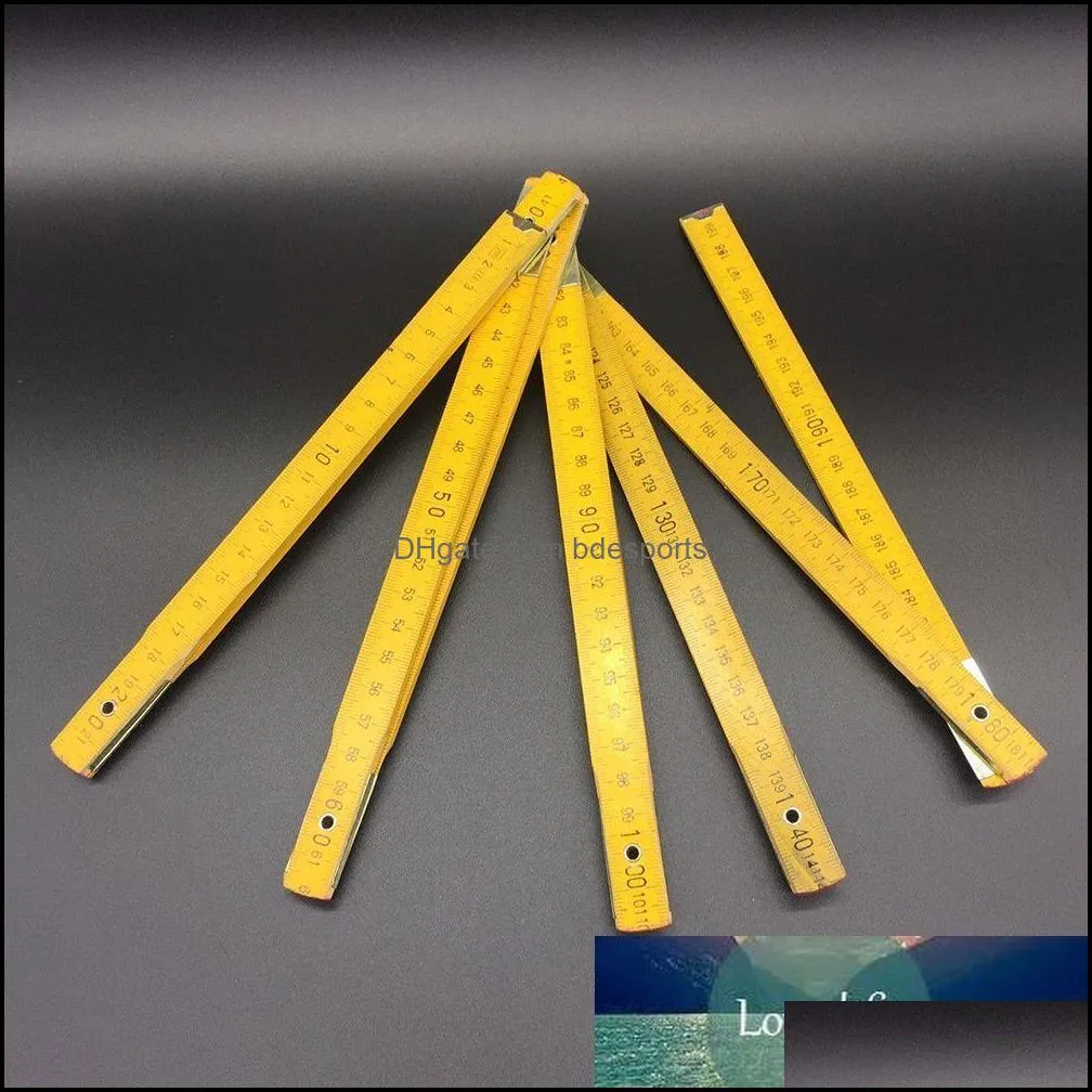 200cm Wooden Yard Stick Folding Ruler Wood Carpenter Metric Measuring Tools