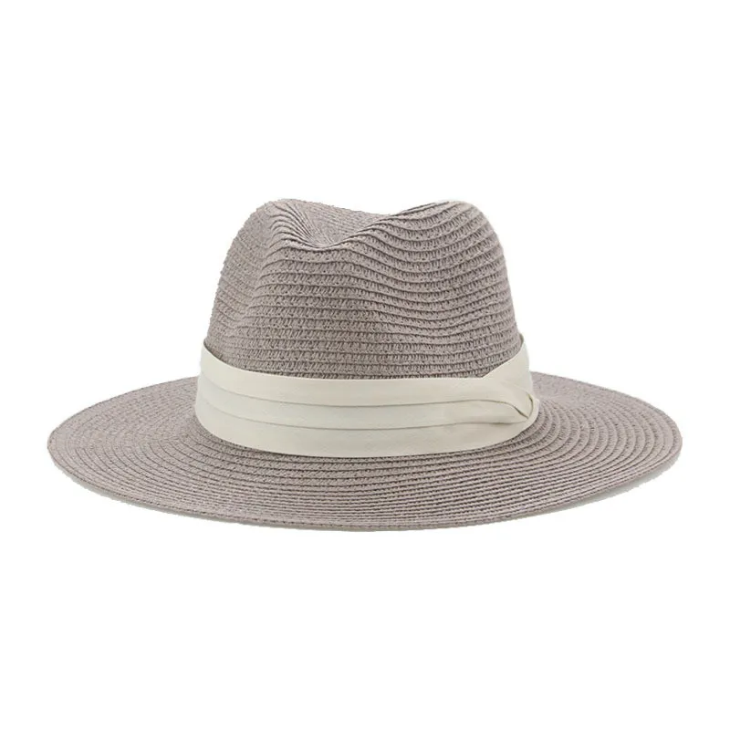 Primavera Estate Paglia Panama Cappello da spiaggia per donna Uomo Cappello da ombra Cappelli a tesa piccola Donna Protezione solare Cappellino da ragazza Cappellino da sole femminile Cappelli da sole all'ingrosso 13 colori