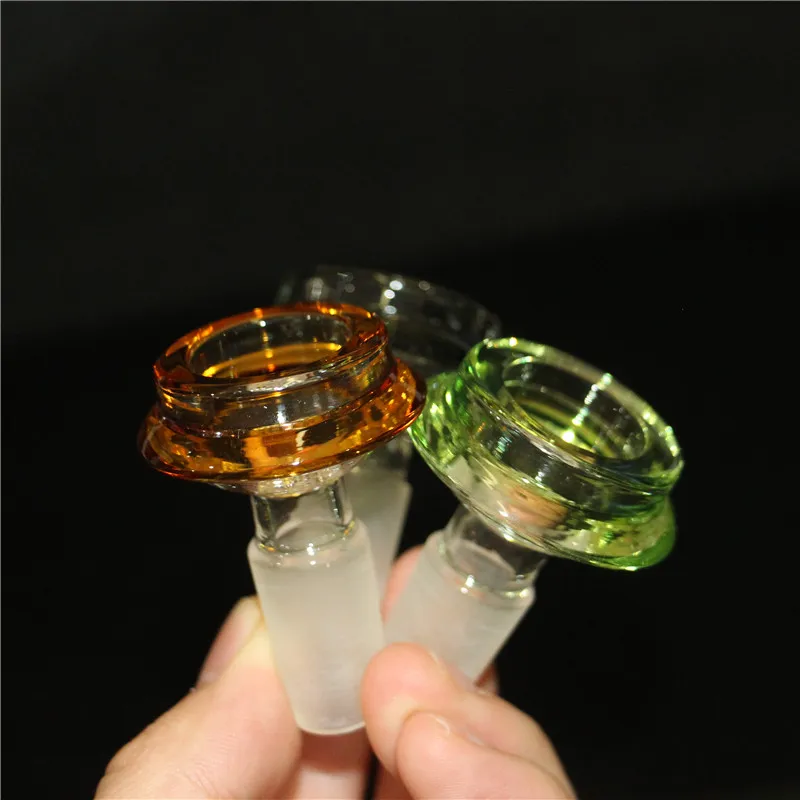 fumatori Ciotola di vetro Bong Narghilè Imbuto Tubi Downstem Colorato 14mm Ciotole maschili Accessori per giunzioni per tubi dell'acqua Dab Oil Rig raccoglitore di cenere di vetro