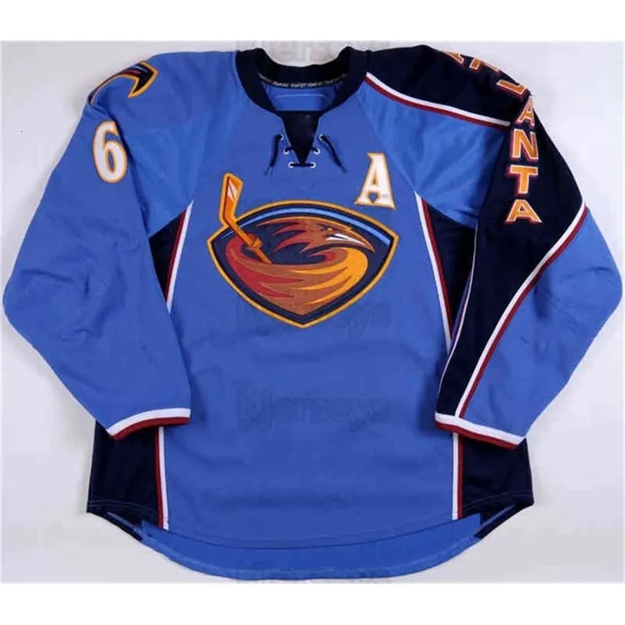 VipCeoMen's Vintage Atlanta Thrashers Maillots Game Worn Jersey17 Ilya Kovalchuk 36 Eric Boulton 6 Ron Hainsey 7 Mark Popovic Jersey Blue Hockey